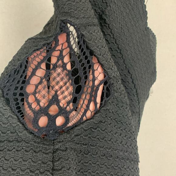 Dainty Hooligan women's medium black lace cutout bandaid body con dress goth pun - Picture 8 of 10